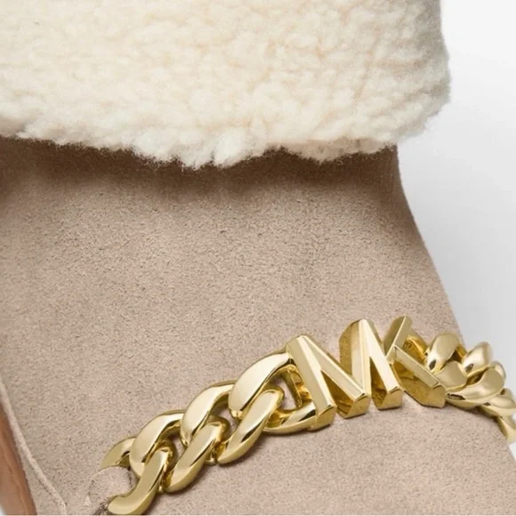 Michael Kors Beige Suede Boots with Cream Fur - Picture 3 of 3